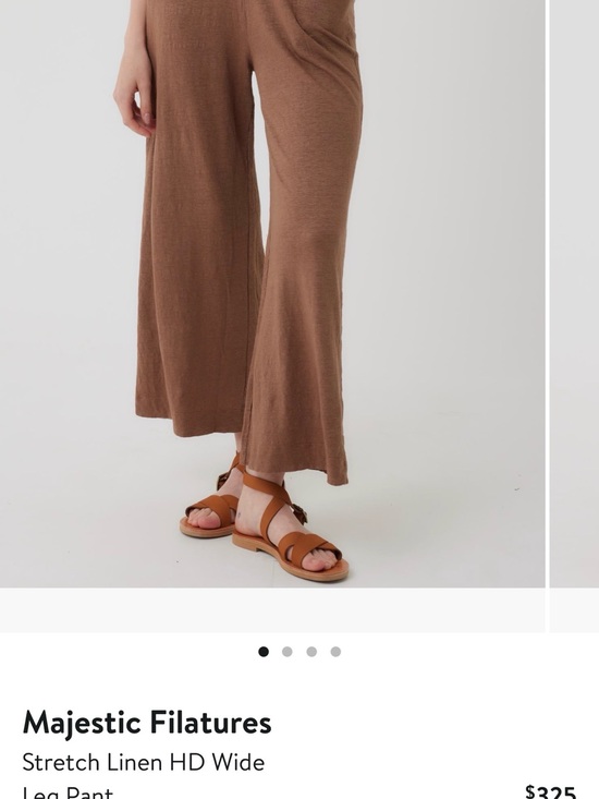 Majestic Filatures Pants - Majestic Filatures Brown Stretch Linen Wide-Leg Pants size 3 NWOT